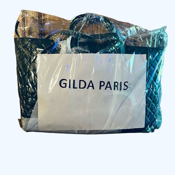 Gilda Paris Large Black Quilted Tote NWT, MSRP $199 - Picture 3 of 4